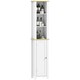 image 1 of kleankin Slim Bathroom Storage Unit with Open Compartment, White White
