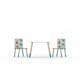 image 2 of Dino Kids Table & 2 Chairs Set - Space Saving Play Furniture with Scandi Pine Legs & Dinosaur Graphics - Assembly Required
