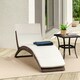 image 2 of Outsunny Garden Rattan Sun Lounger Foldable Patio Chaise Chair Brown