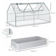 image 3 of Outsunny Raised Garden Bed Planter Box with Greenhouse, Large Window, Clear