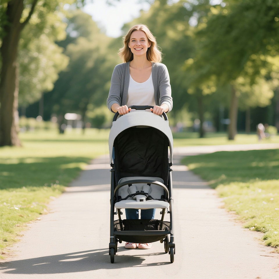 image 1 of AIYAPLAY Travel Stroller with Easy Folding, Lightweight Pushchair Grey | Light Grey