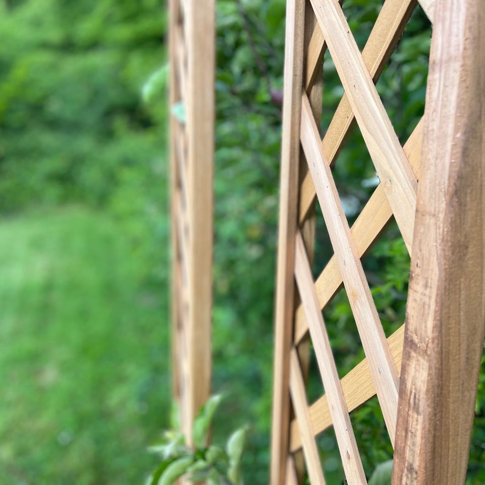 image 1 of Wooden Framed Trellis Panels Fence Toppers (180cm x 30cm) - Pack of 5