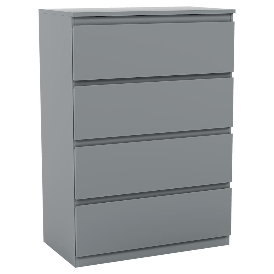 image 1 of Vida Designs Denver 4 Drawer Chest of Drawers Bedroom Storage, Grey