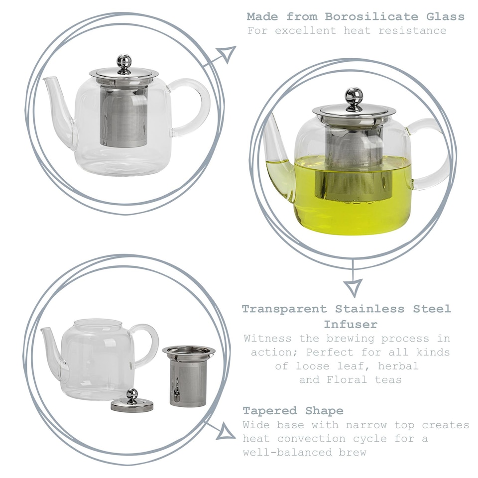 image 1 of Argon Tableware Glass Infuser Teapot - 800ml