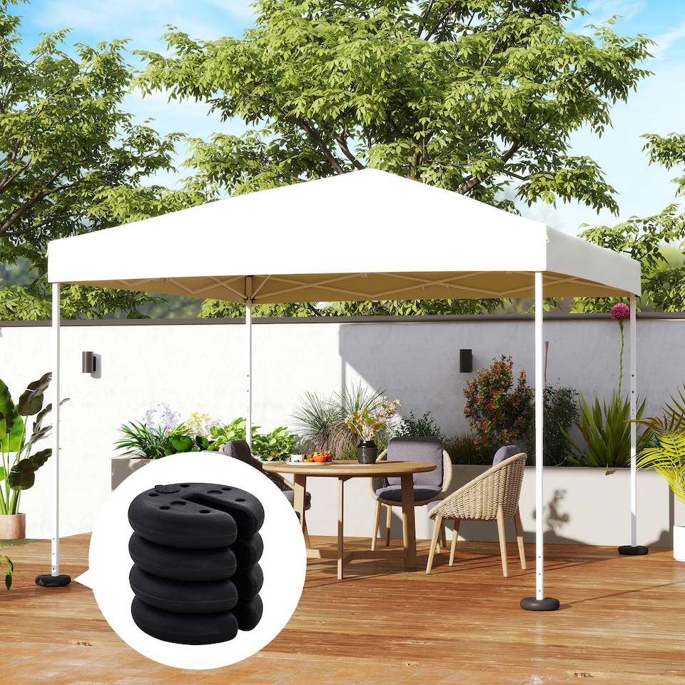 image 1 of Outsunny Pop up Canopy Weight Set of 4, Heavy Duty Sand Fillable Tent Leg Weights for Marquee Party Tent Canopy, Total 20kg