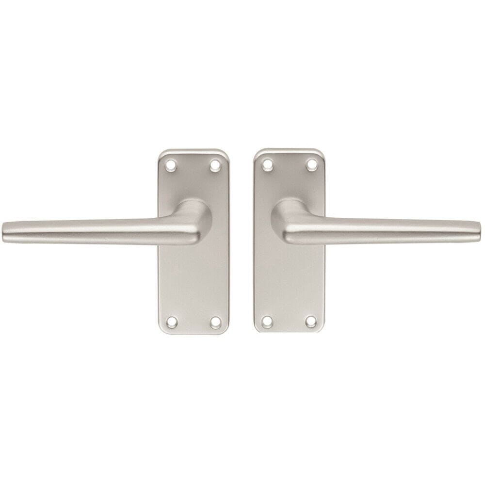 Loops PAIR Straight Tapered Handle on Latch Backplate 102 x 41mm Satin Aluminium