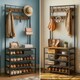 image 10 of Coat Rack Stand With 5 Tier Shoe Bench One Size