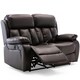 image 2 of Chester 2 Seater Manual High Back Bonded Leather Recliner Sofa (Brown)