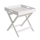image 8 of Folding Butlers Side Table Portable Wooden Food Serving Tray | White