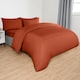 image 2 of OHS Soft Cosy Microfibre Plain Duvet Cover and Pillowcase Set Orange | Rust | Double