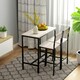 image 2 of 3 Pack Table Stool Set Industrial Design w/ Metal Frame Oak Tone MDF Panels