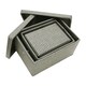 image 4 of JVL Silva Rectangular Fabric Storage Baskets with Lids, Set of 3, Grey Grey