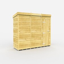 11 x 4 Feet Pent Shed - Single Door Without Windows - Wood - L118 x W329 x H201 cm Brown