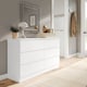 image 4 of Minimalist Chest of 6 Drawers - 68.6x120x35cm | White | White & White | 1