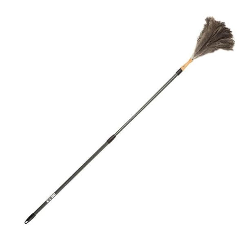 image 1 of Valet Extendable Ostrich Feather Duster 1.5 to 2.5m Silver Handle