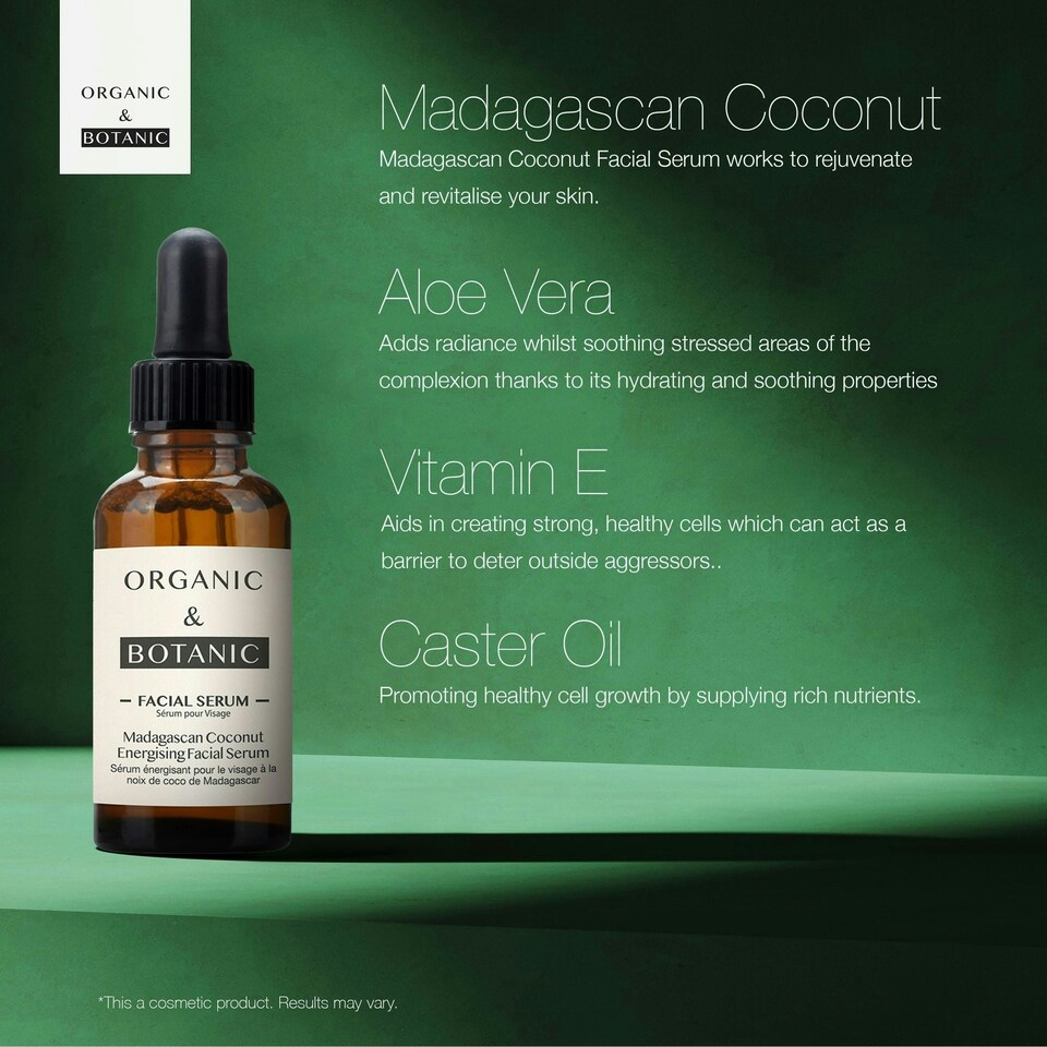 image 1 of Organic & Botanic Madagascan Coconut Facial Serum 30ml