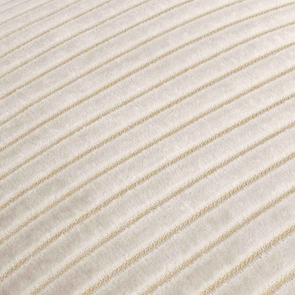 image 1 of Paoletti Savoy Stripe Velvet Cushion | Cream | Oyster