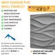 image 9 of NOVECRAFTO Wavy Wave 3D Wall Panels – 6 Sheets Covering 1.5m² | 16.15ft² Interior Cladding Set | Wavy Design Tiles – Each Panel 50x50cm Silver Grey