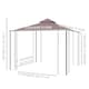 image 5 of Outsunny 3 x 3m Patio Gazebo Canopy Garden Pavilion Tent Shelter with 2 Tier Roof and Mosquito Netting, Steel Frame, Coffee