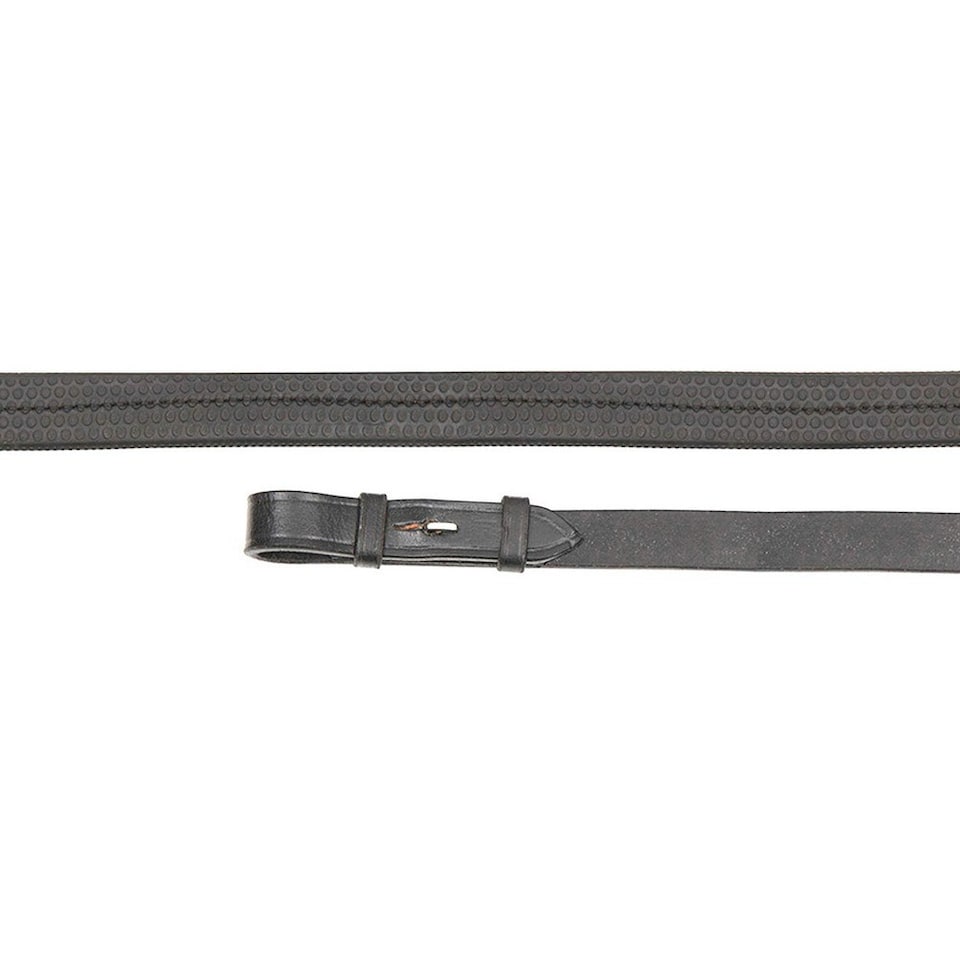 image 1 of Aviemore Leather Pimpled Horse Rubber Reins - Black - 54in x 0.5in