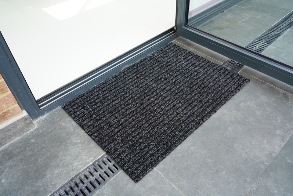 image 1 of Non Slip Coir Style Heavy Duty Rubber Back Door Mats