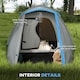 image 4 of Outsunny 2 Man Camping Tent with Living Area, 2000mm Waterproof, Blue