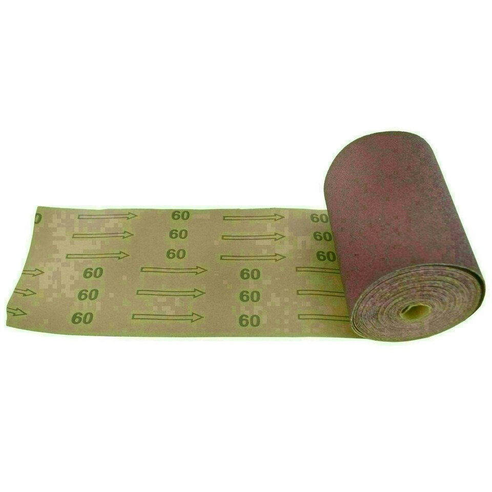 image 1 of Sand Paper Roll 60 Grit Abrasive 5m Long 115mm Wide Aluminium Oxide SIL153