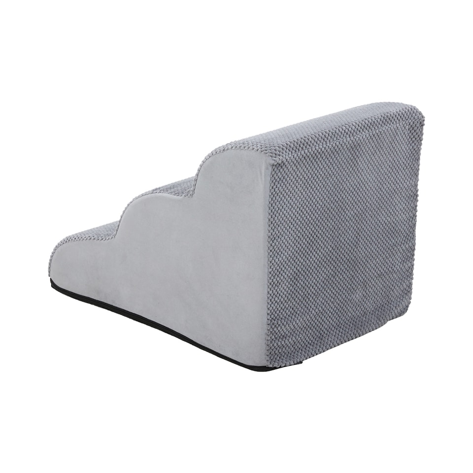 image 1 of Living and Home Non-Slip Pet Steps with Removable Washable Cover for Cats & Dogs | Grey | Grey | 1
