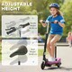 image 8 of HOMCOM Foldable Powered Scooter 120W w Adjustable Seat and Brake | Pink