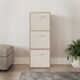 image 3 of 3-Tier Cube Shelving Unit with Inserts | Brown | Oak & Cream | 1