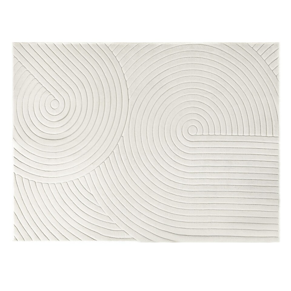 image 1 of Marlow 120x160cm Plush Velvet Area Rug Washable Non Slip Floor Mat Living Room | Cream | Cream