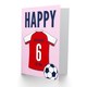 image 2 of Football Strip Kit Red White Jersey Age 6 Year Old Child Kids 6th Birthday Card