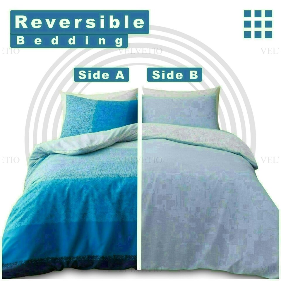 image 1 of Kinglsey Printed Duvet Cover Set Reversible Polycotton Beddings Multi | Double