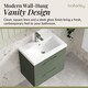 image 4 of Bathroom Wall Hung 2 Soft Close Drawer Vanity Unit, Satin Green, 610mm | Green | Satin Green | 579 x 610 x 390mm