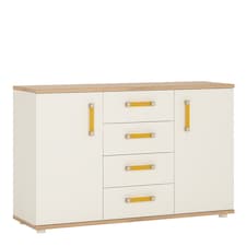 4KIDS 2 Door 4 Drawer Sideboard with Orange Handles