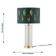 image 9 of Set of 2 Aura - Satin Brass Lamps with Green Fern Cut Out Shades Bronze | Green