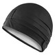 image 1 of Ladies Comfortable Fabric Swimming Cap | Turban Style Lightweight Swim Cap | Black | Black | One Size | 1
