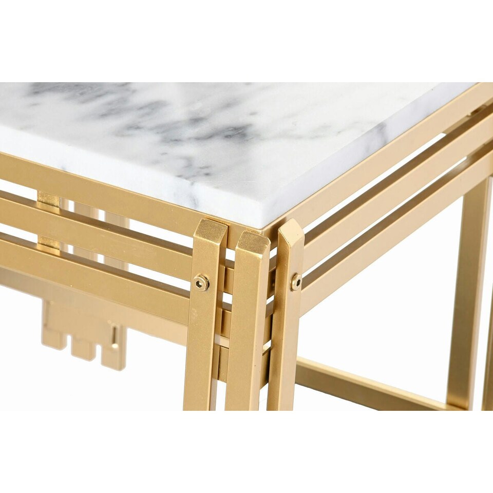 image 1 of Centre Table DKD Home Decor Metal Aluminium Marble 80 x 40 x 40 cm N/A
