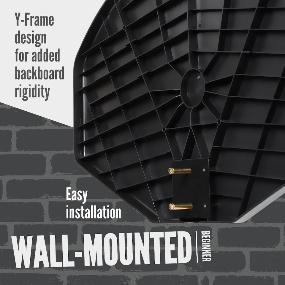 image 1 of NET1 Arena 76 x 51 cm Wall-Mount Basketball Backboard with 38 cm Solid Steel Hoop | Multi | 4396