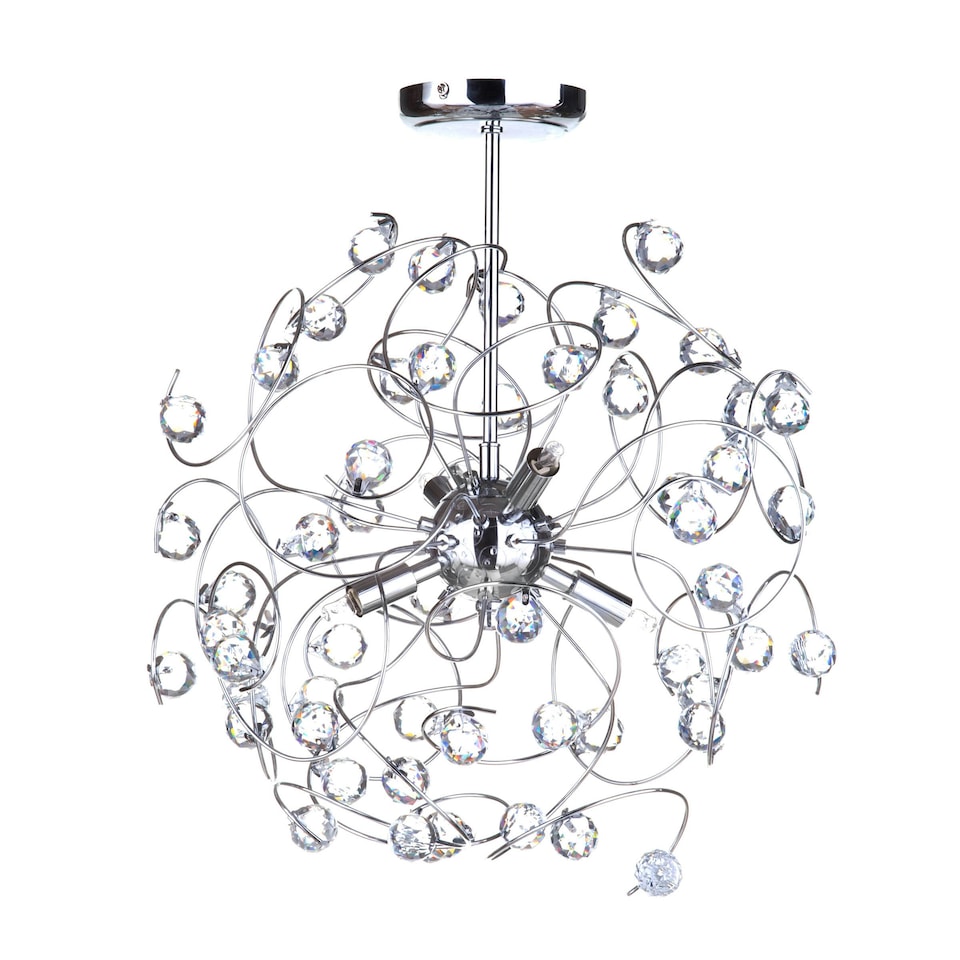 image 1 of BHS Lila 4 Light Flush Ceiling Light, Chrome