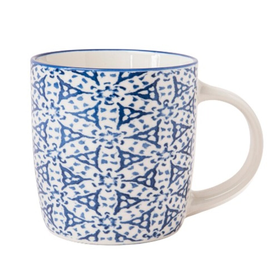 image 1 of Blue Geometric Ceramic Mug 350ml | Blue | Ornate Diamonds | 350ml | 1