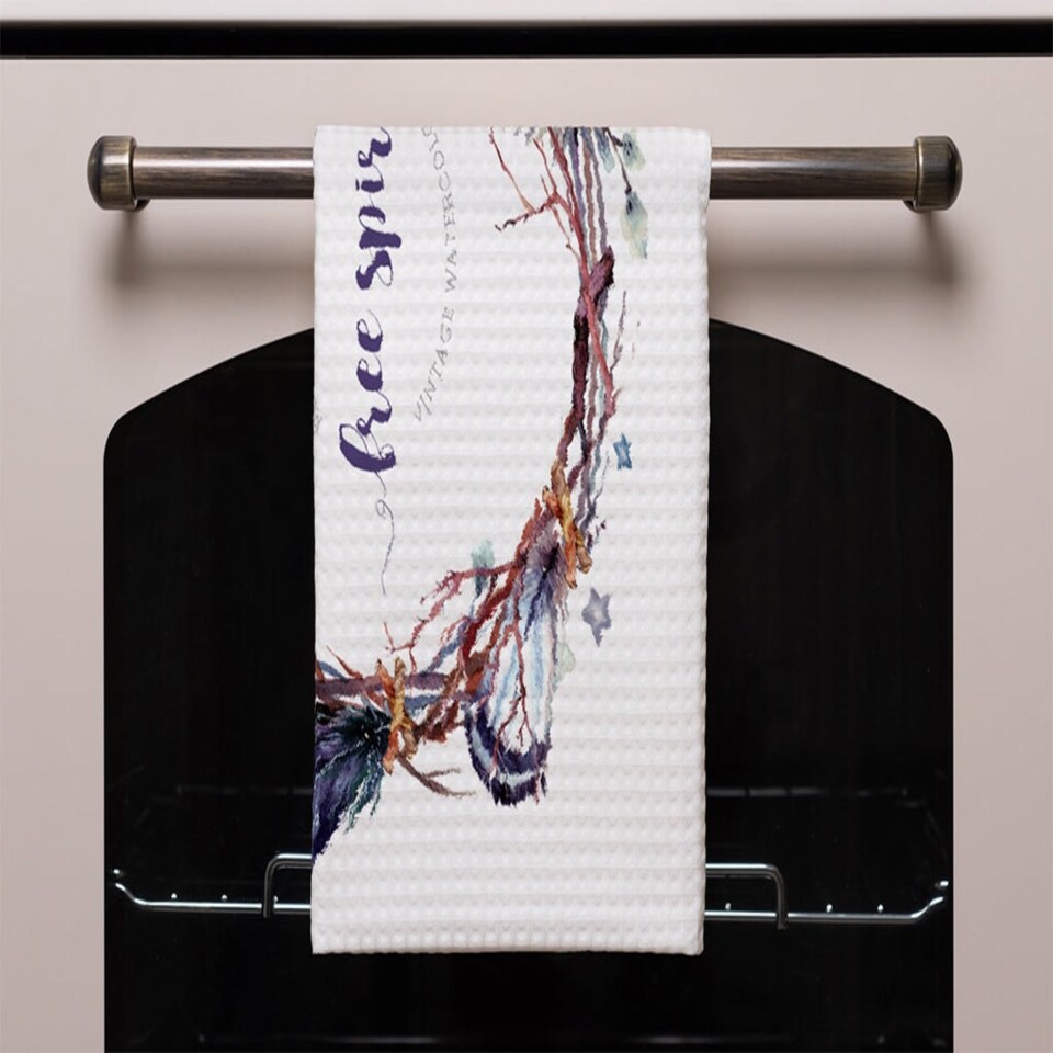 image 1 of Watercolor Boho wreath (Kitchen Towel)