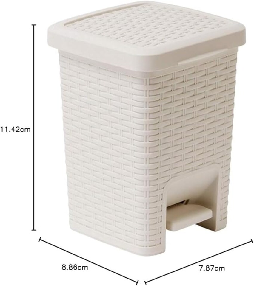image 1 of Addis 6L Rattan Pedal Bin, Cream N/A