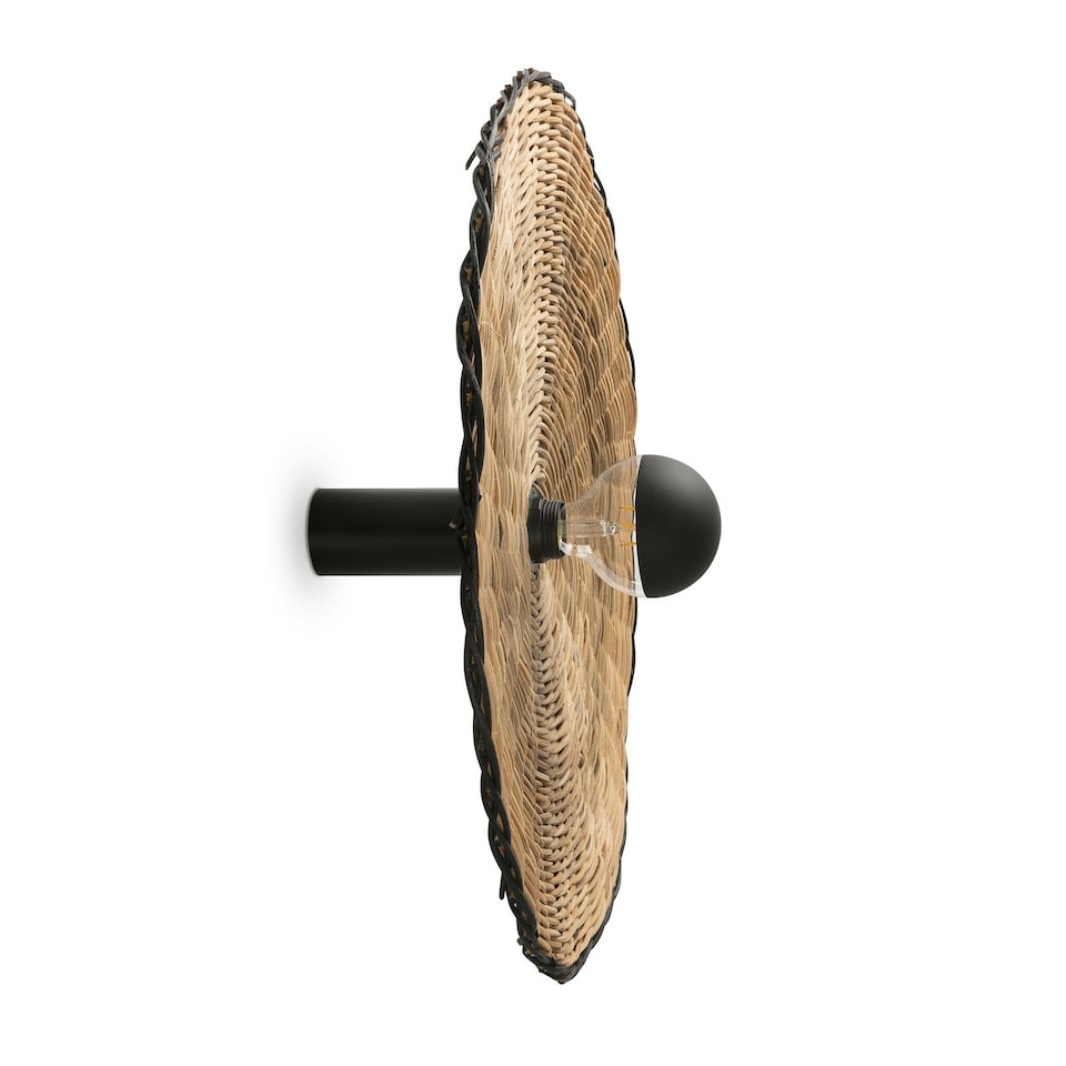image 1 of Costas 600 H140 Black, Rattan Wall / Ceiling Lamp