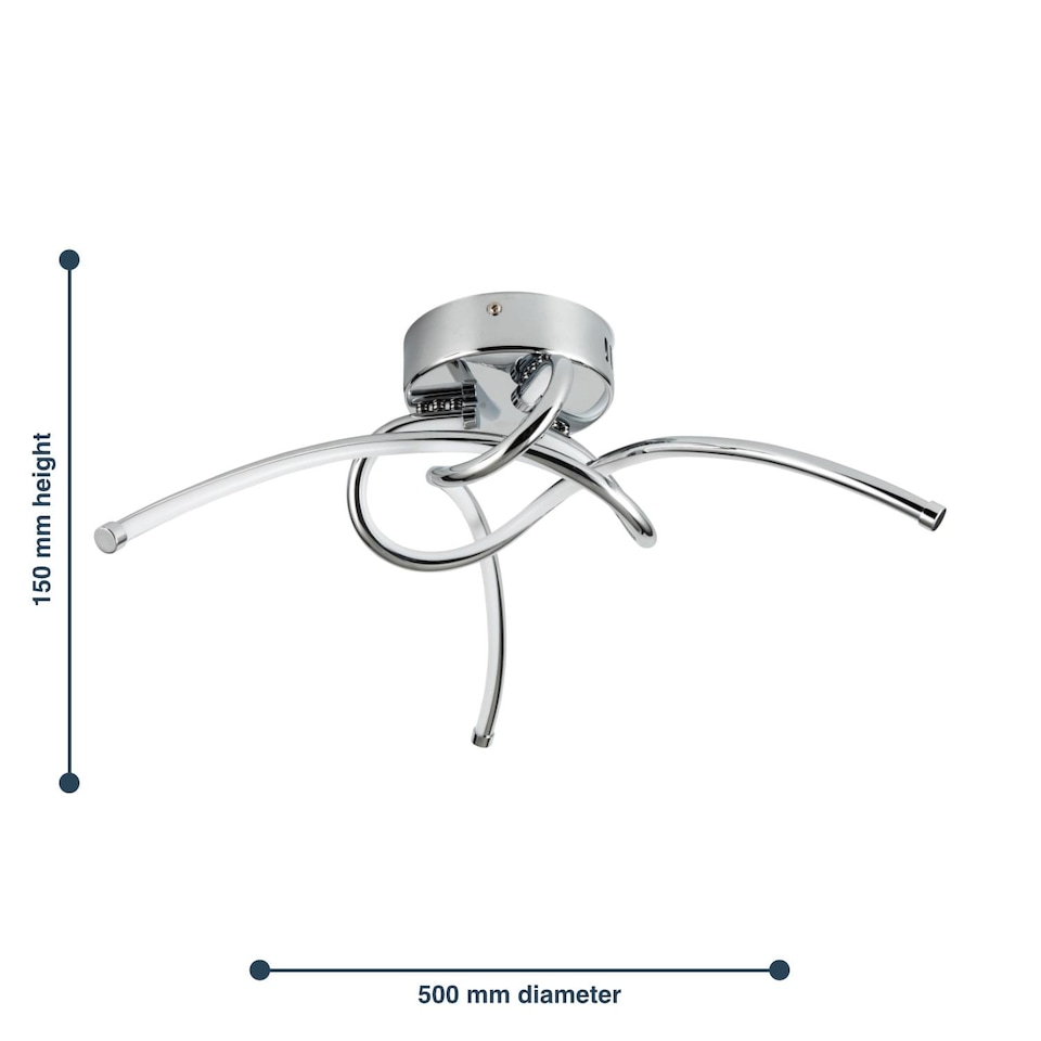 image 1 of Twist - Chrome LED Flush Ceiling Light | Chrome | 1