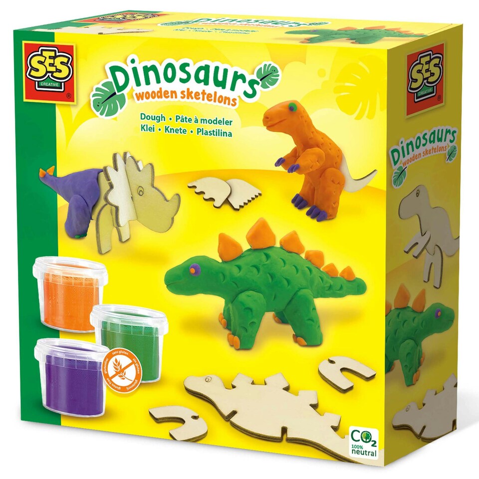 image 1 of SES Creative  Dinosaurs Wooden Skeletons Dough