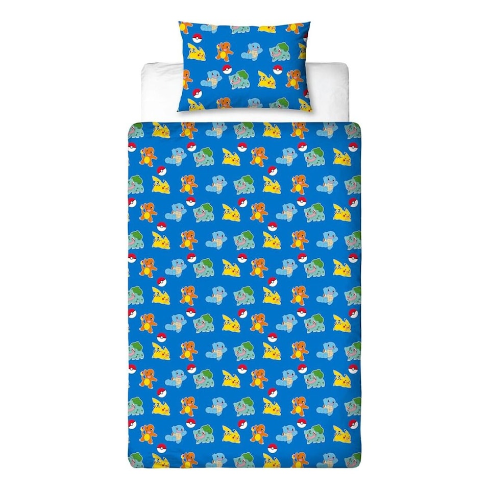 image 1 of Pokemon Retro Duvet Cover Set | Multi | Multicoloured | Single | 1