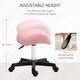 image 3 of HOMCOM Saddle Stool, PU Leather Adjustable Rolling Salon Chair with Steel Frame for Massage, Spa, Beauty and Tattoo, Pink | Pink | 1