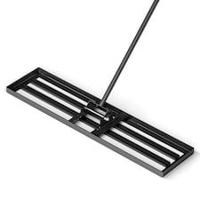 COSTWAY Lawn Leveling Rake Heavy Duty Level Lawn Tool w/Ergonomic Handle-Black
