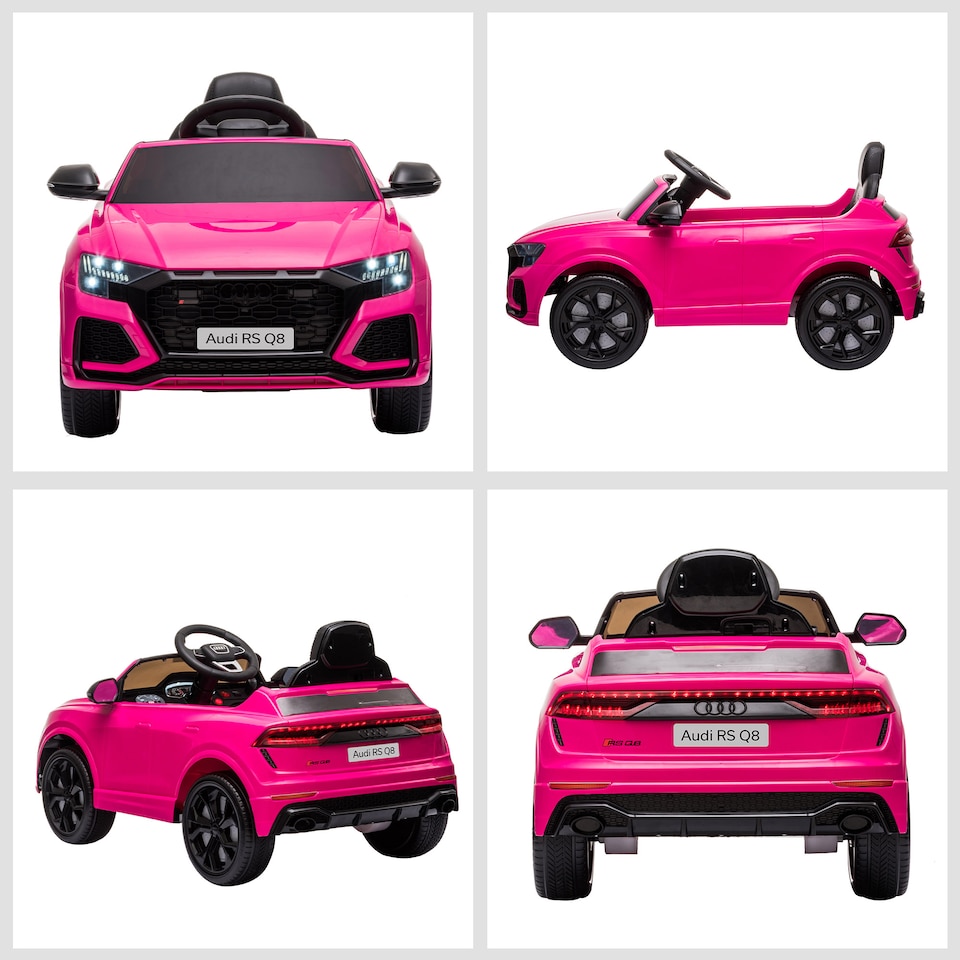 image 1 of HOMCOM Audi RS Q8 Licensed Electric Car for Kids, 6V Kids' Electric Ride on with Remote Control, 7Ah Big Battery, Lights Bluetooth, Music USB, for 3-5 Years Old, Pink